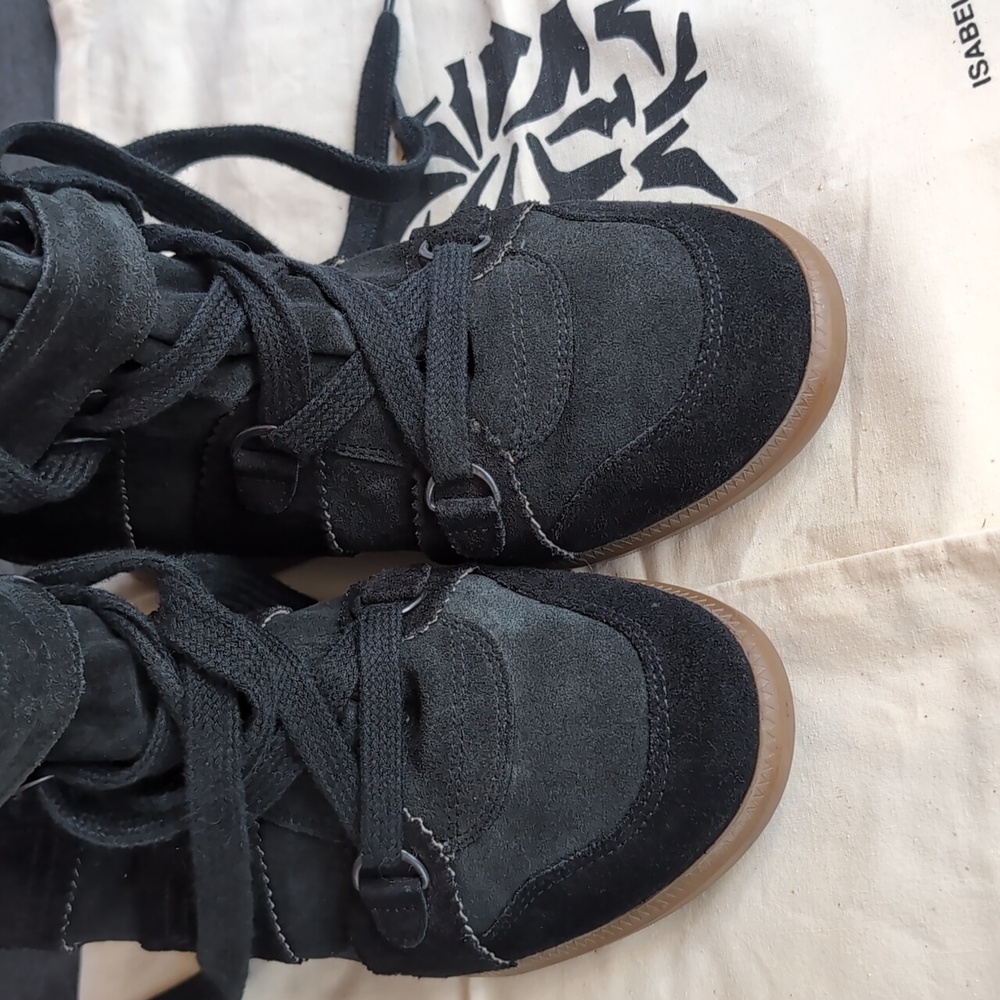 Isabel Marant Black Suede Sneakers